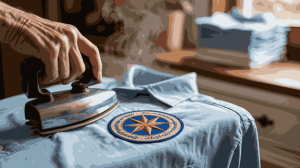 iron a patch on a shirt