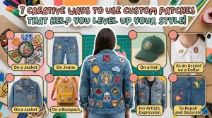 An infographic demonstrating creative ways to use custom patches.