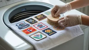washing-custom-patches-applied-white-cloth-through-brush