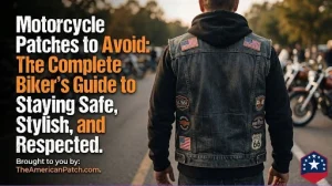 A visual with title regarding which motorcycle patches to avoid.