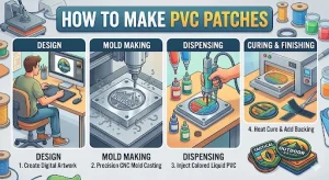 Visual representation of the making process of PVC patches